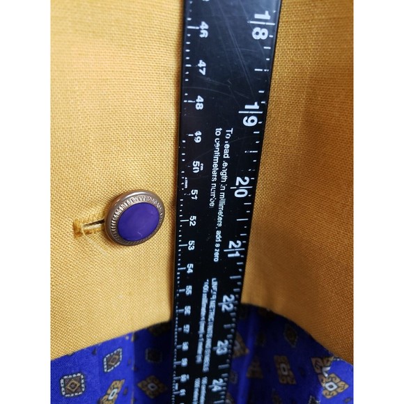 Via Sant Andrea  Womens 12 Petite Vintage 80's Jacket & Skirt Set Gold Purple - Picture 5 of 16
